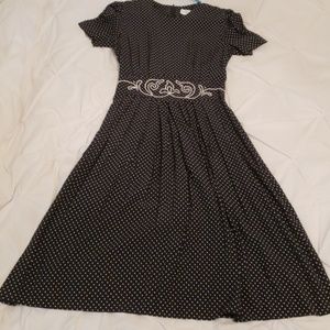 1940s/1950s black with white polka dots dress